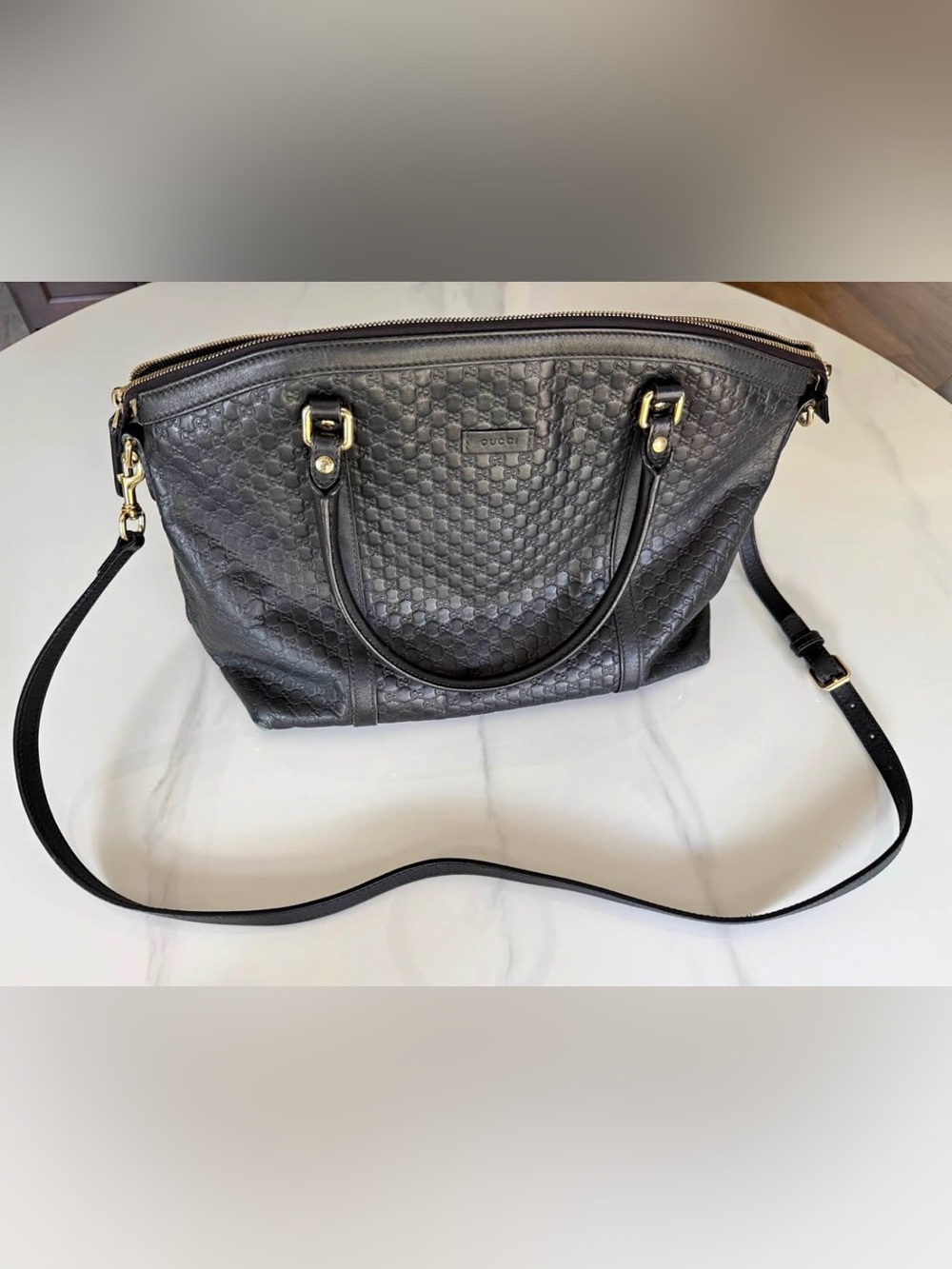 Authentic Gucci Microguccissima Large Dome Satchel Black